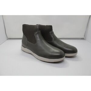 Rockport Works Total Motion City Sport Chelsea Boots Leather Knit Olive Grey